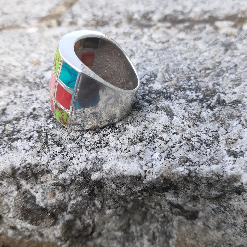 Multi Stone Square Ring - Picture 2 of 5